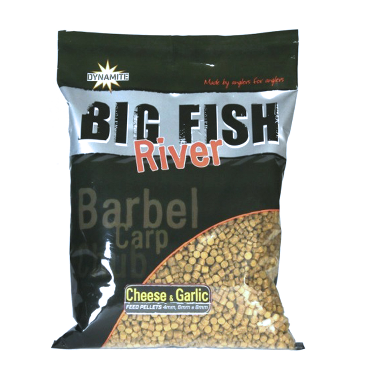 Пеллетс Dynamite Baits Big Fish River Pellets Cheese & Garlic 4 6 8mm 5 x 1.8kg