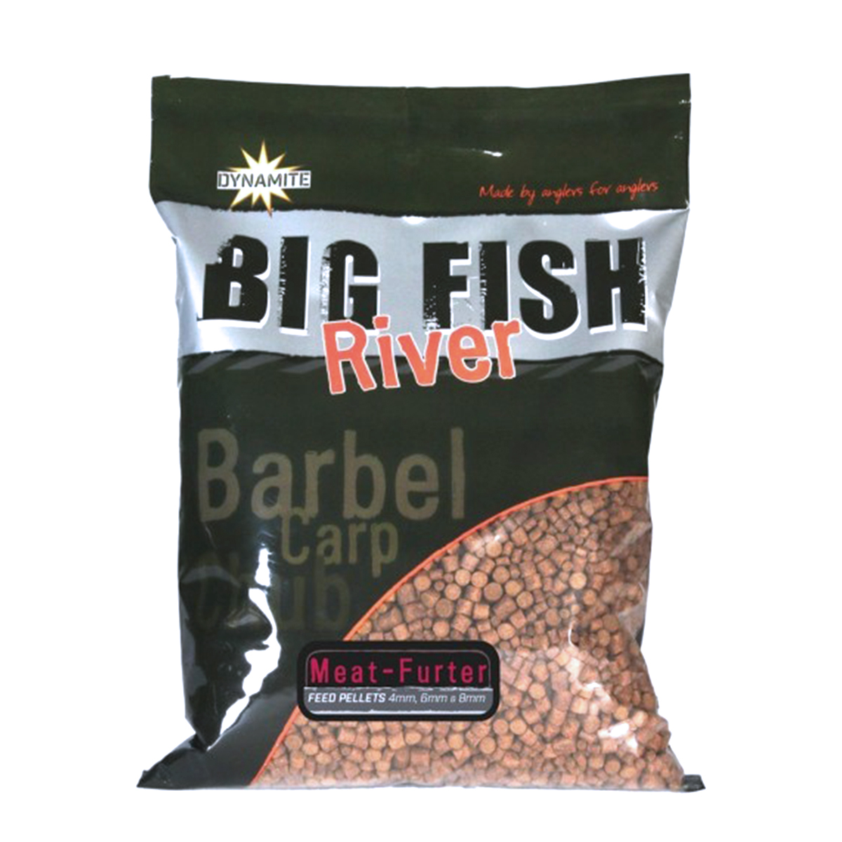 Пеллетс Dynamite Baits Big Fish River Pellets Meat-Furter 4 6 8mm 5 x 1.8kg