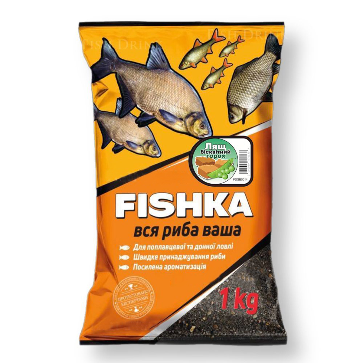 Прикормка Фишка Лящ бісквітний горох 1kg