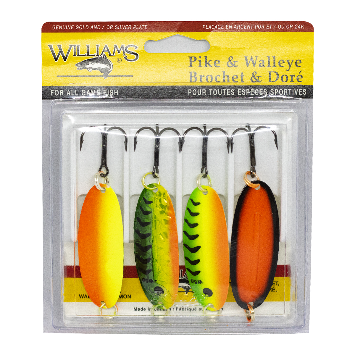 Набор блесен Williams Pike/Walleye 4-Pack Williams Kit UV
