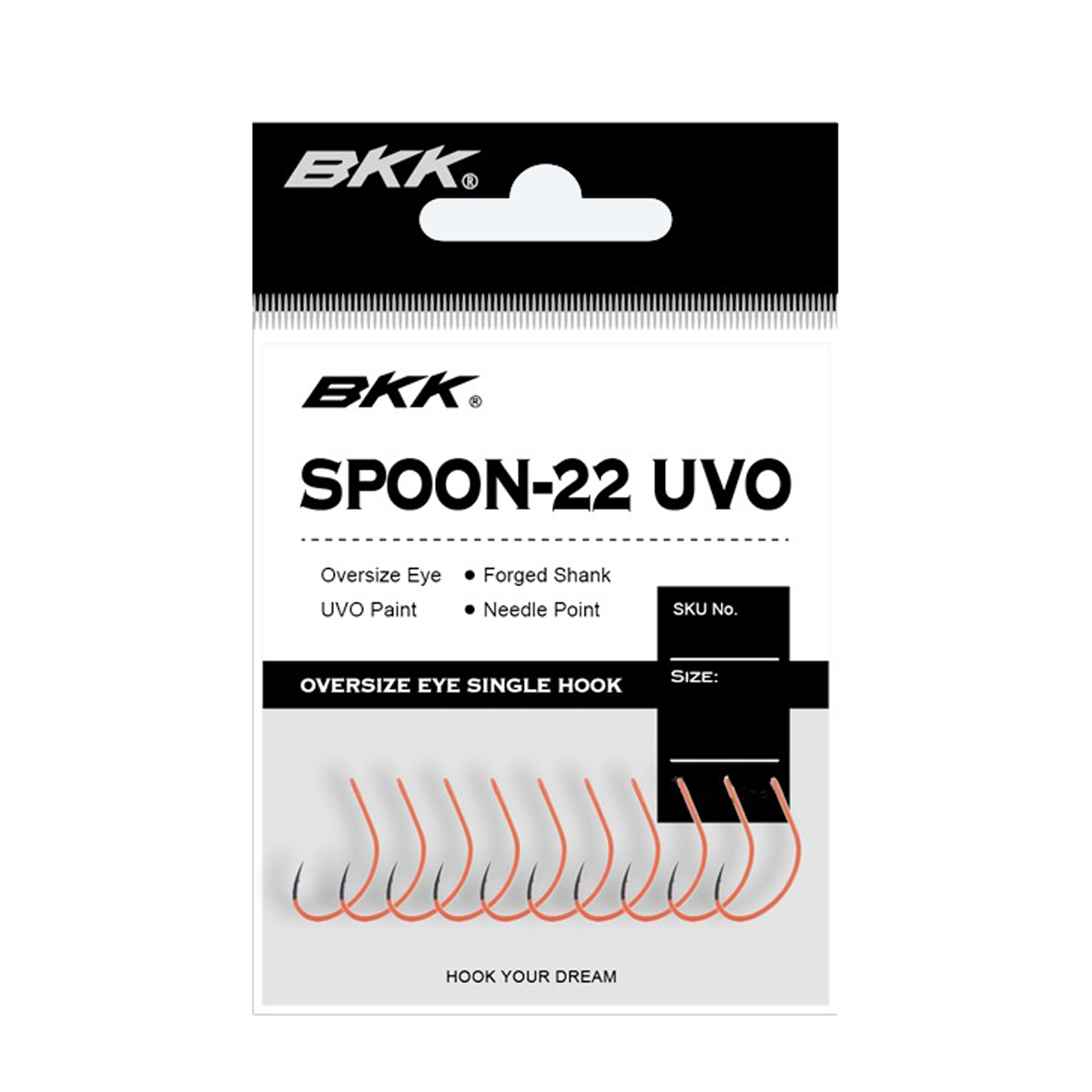 Крючок BKK для блесен Spoon-22 UVO #1
