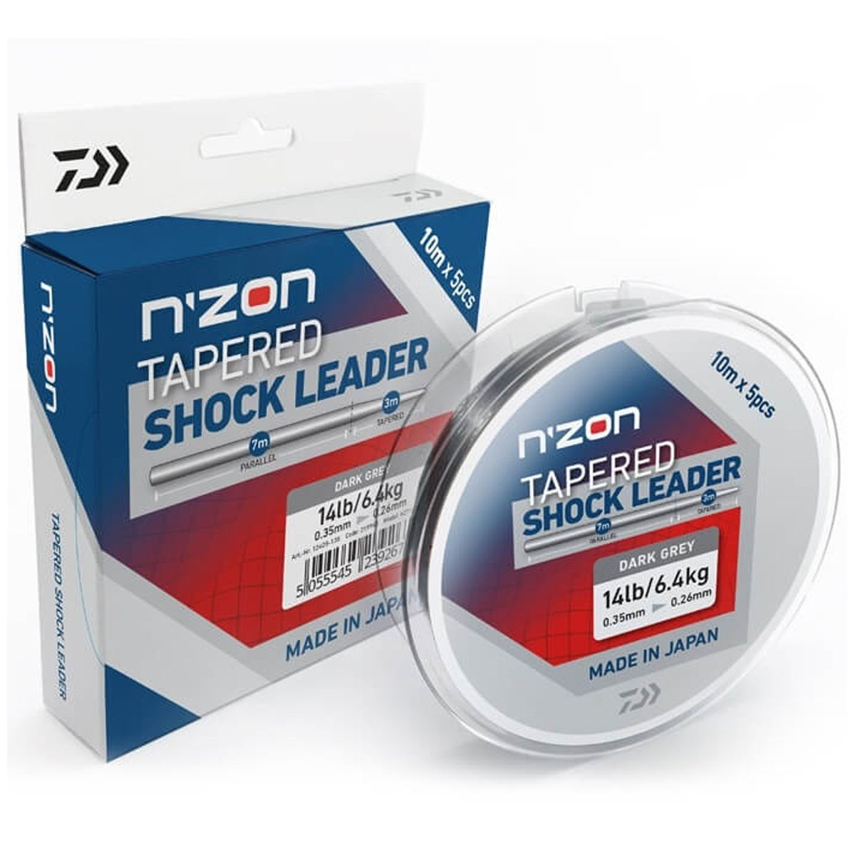 Шоклідер Daiwa N'Zon Tapered Shock Leader 5х10m 0.22-0.30mm
