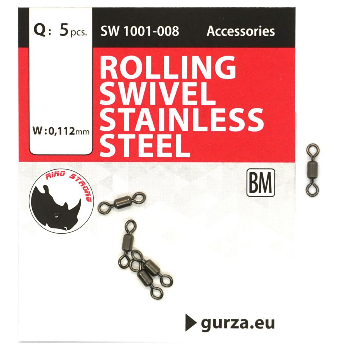 Вертлюг Gurza Rolling Swivel Stainless Steel BN #3 test 120kg 5pc