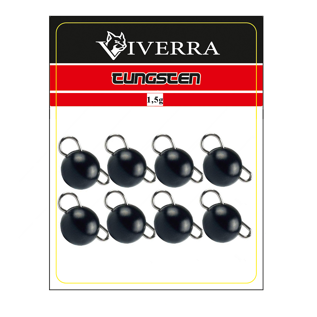 Разборная вольфрамовая чебурашка Viverra 1,5g Black (8шт)