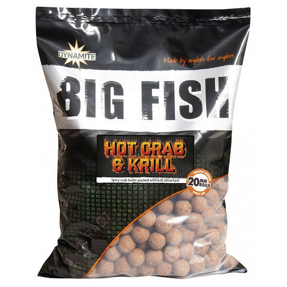 Бойлы Dynamite Baits Hot Crab & Krill 20mm Boilie 1kg