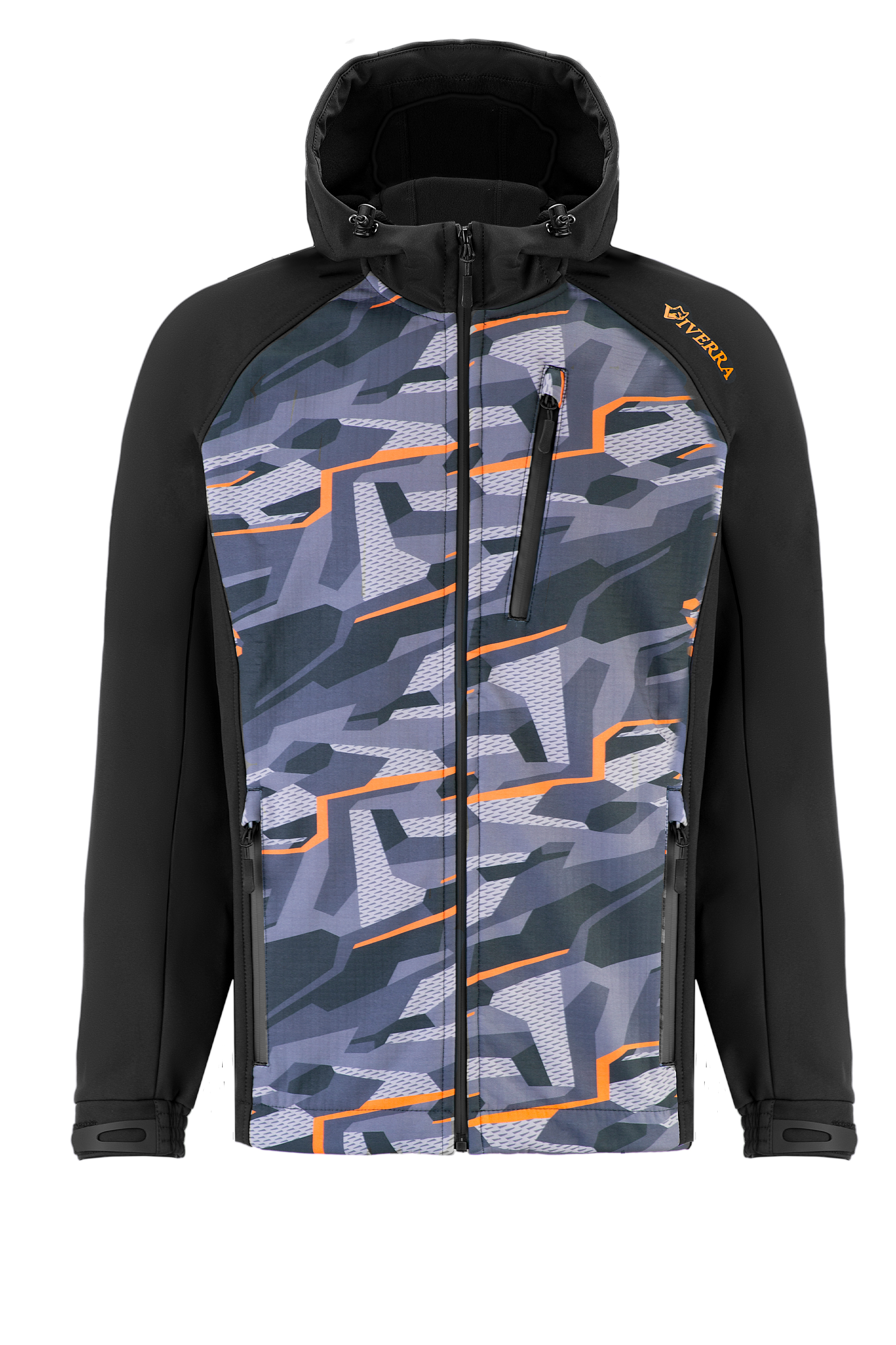 Куртка Viverra Softshell Infinity Hoody Black Camo Orange S