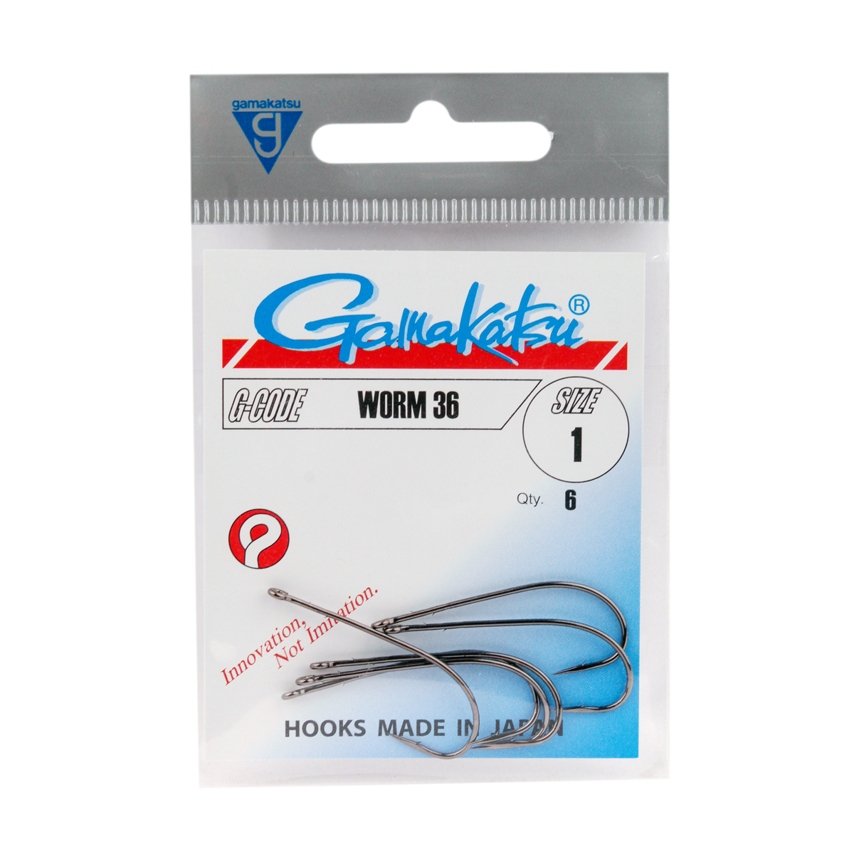 Крючки Gamakatsu Worm 36 Black №1/0 6pc фото 6