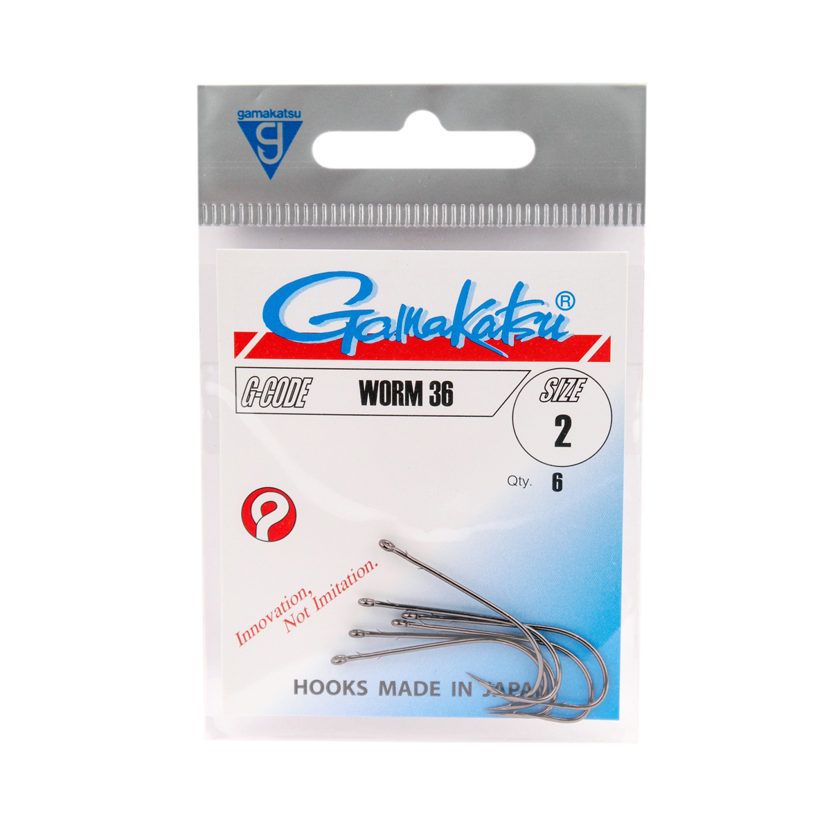 Крючки Gamakatsu Worm 36 Black №2 6pc