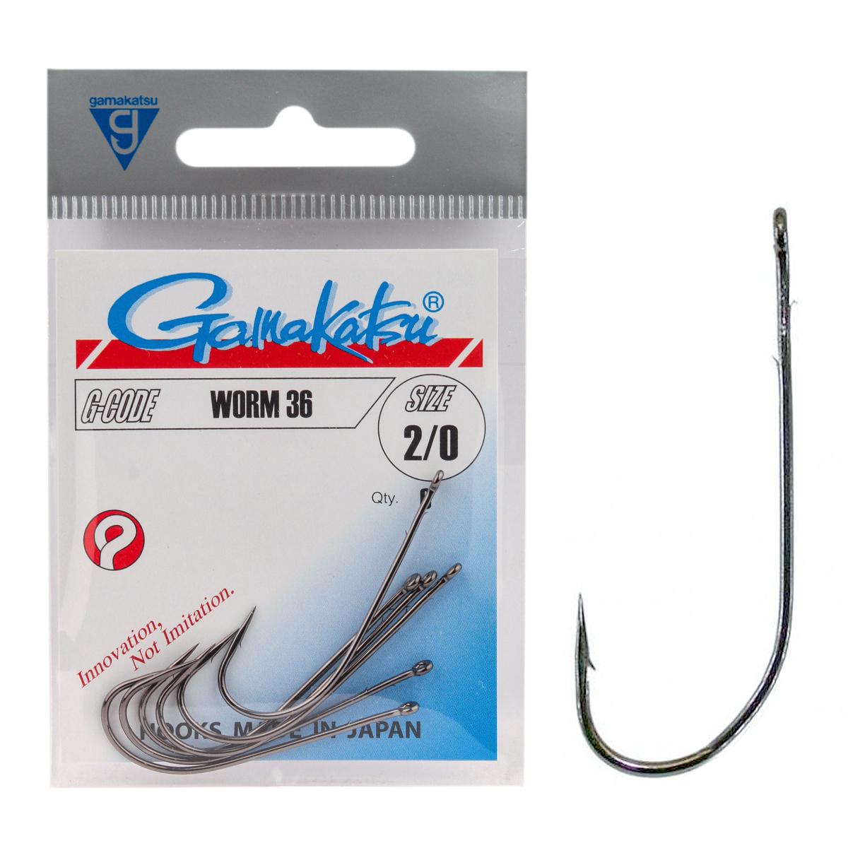Крючки Gamakatsu Worm 36 Black №4 6pc фото 4