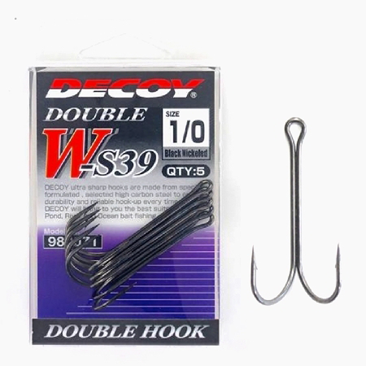 Крючок двойник Decoy W-S 39 #1/0 5pc