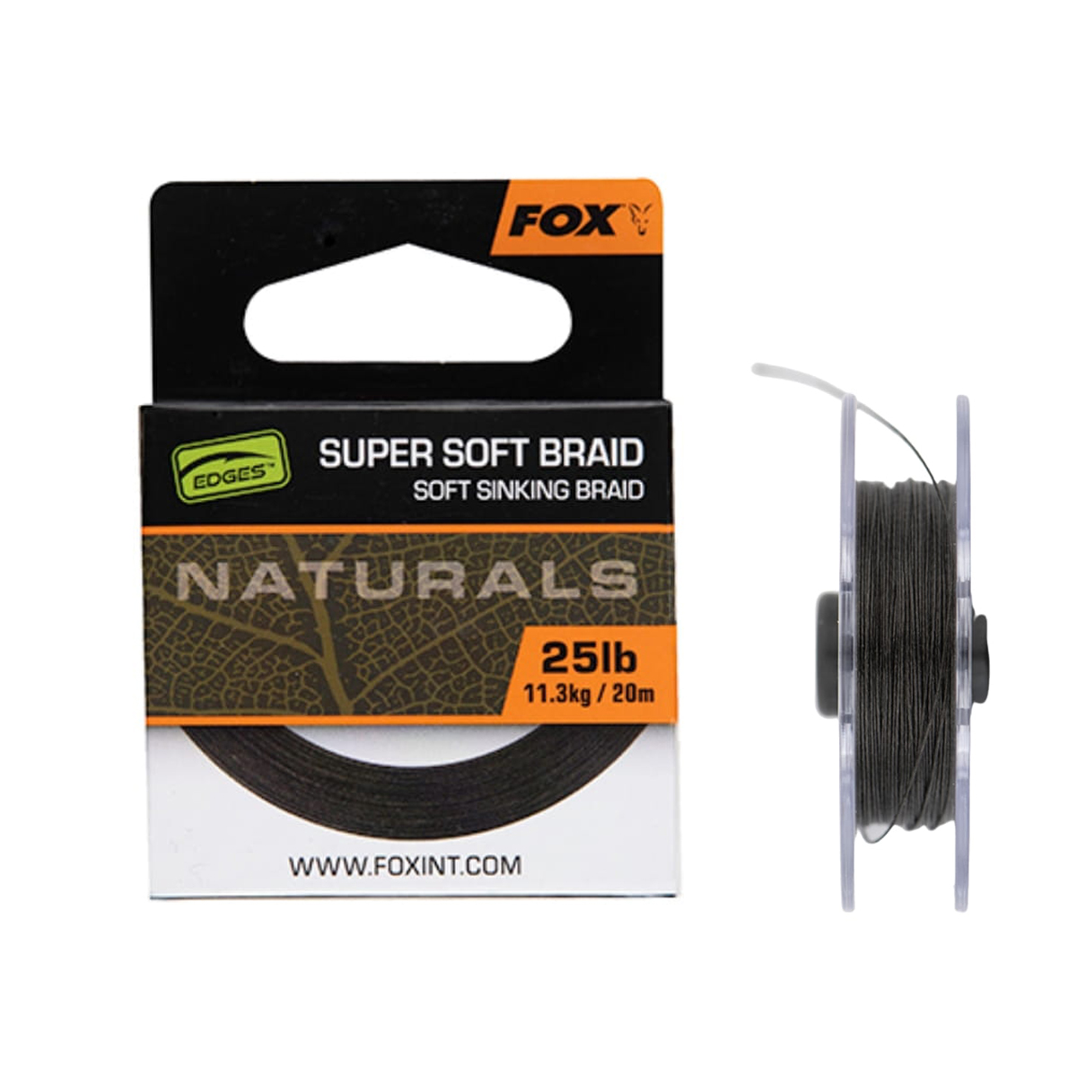 Повідцевий матеріал Fox Edges Naturals Soft Braid hooklength 20m 11.3kg/25lb