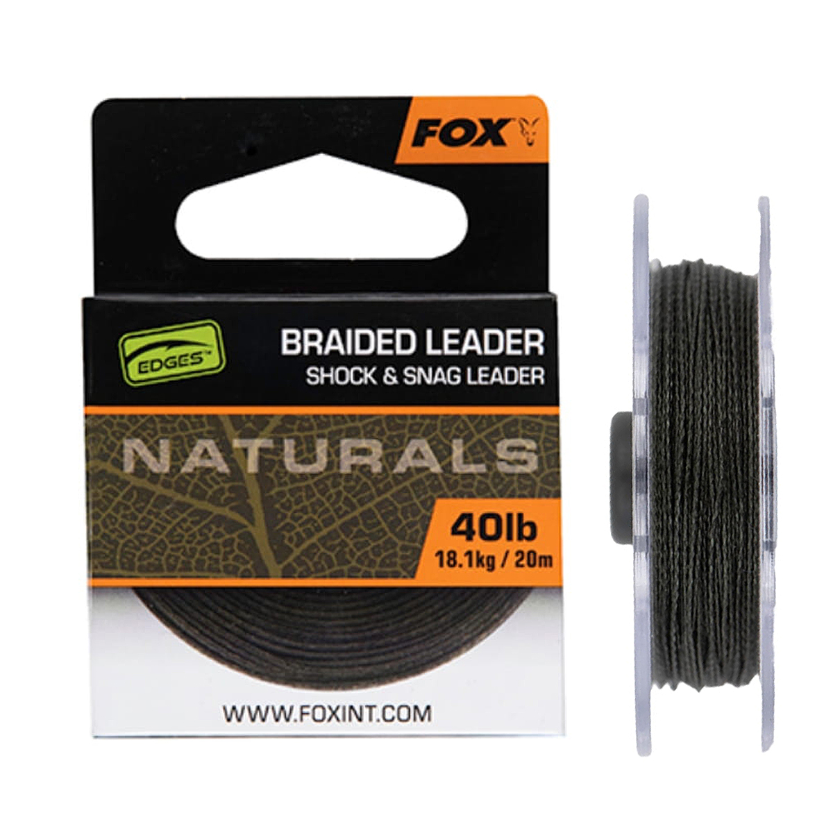 Поводочный материал Fox Edges Naturals Braided Leader 20m 18.1kg/40lb