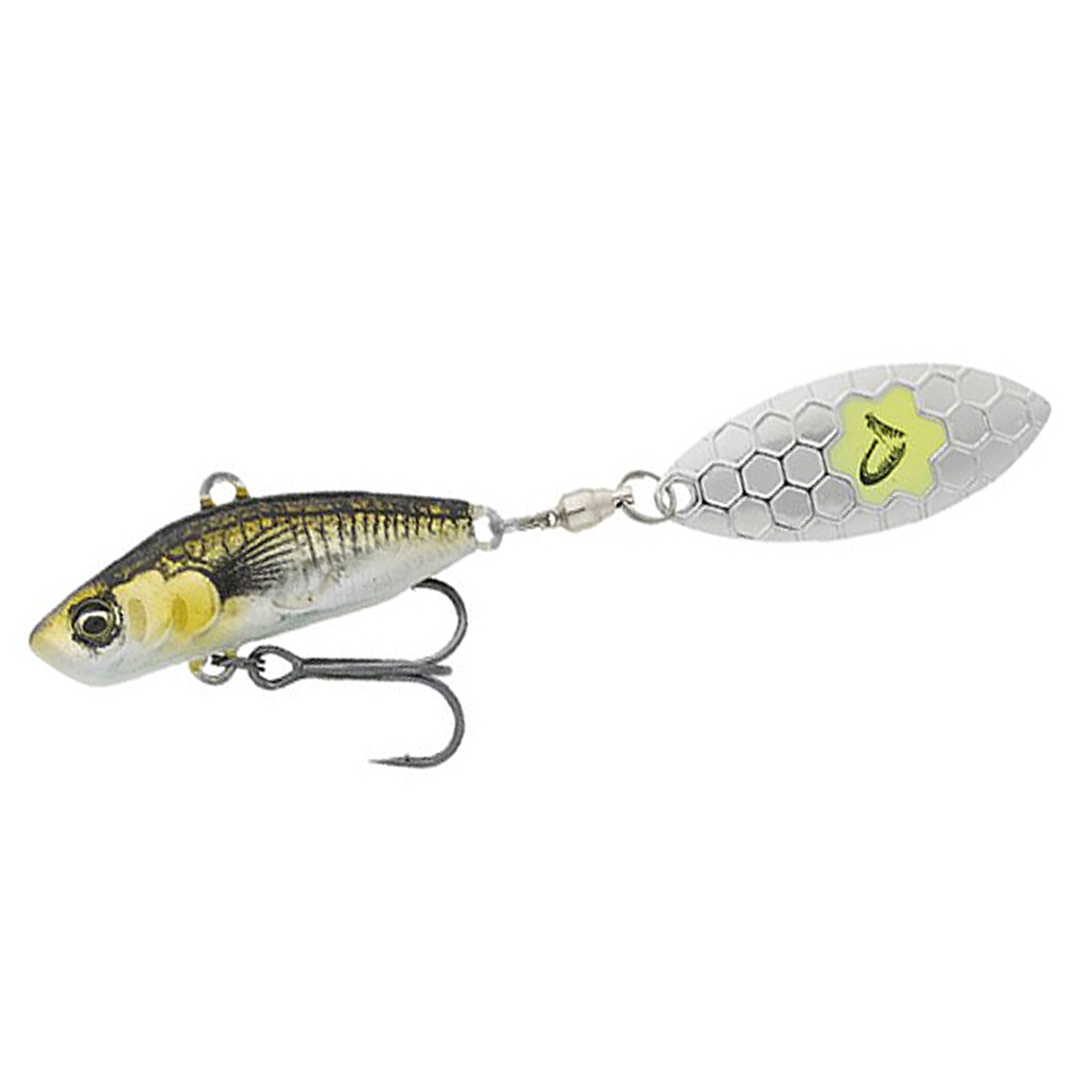 Тейл-спінер Savage Gear 3D Sticklebait Tailspin 65mm 9g #Green Silver Ayu