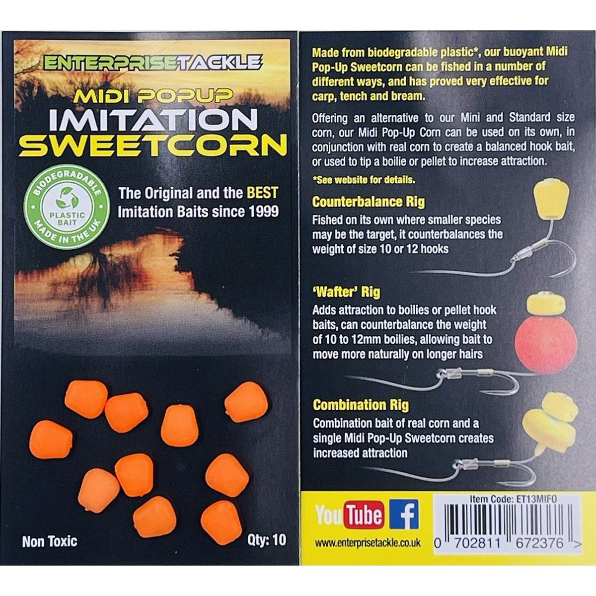 Штучна кукурудза Enterprise Tackle Midi Fluoro Pop-Up yellow фото 2