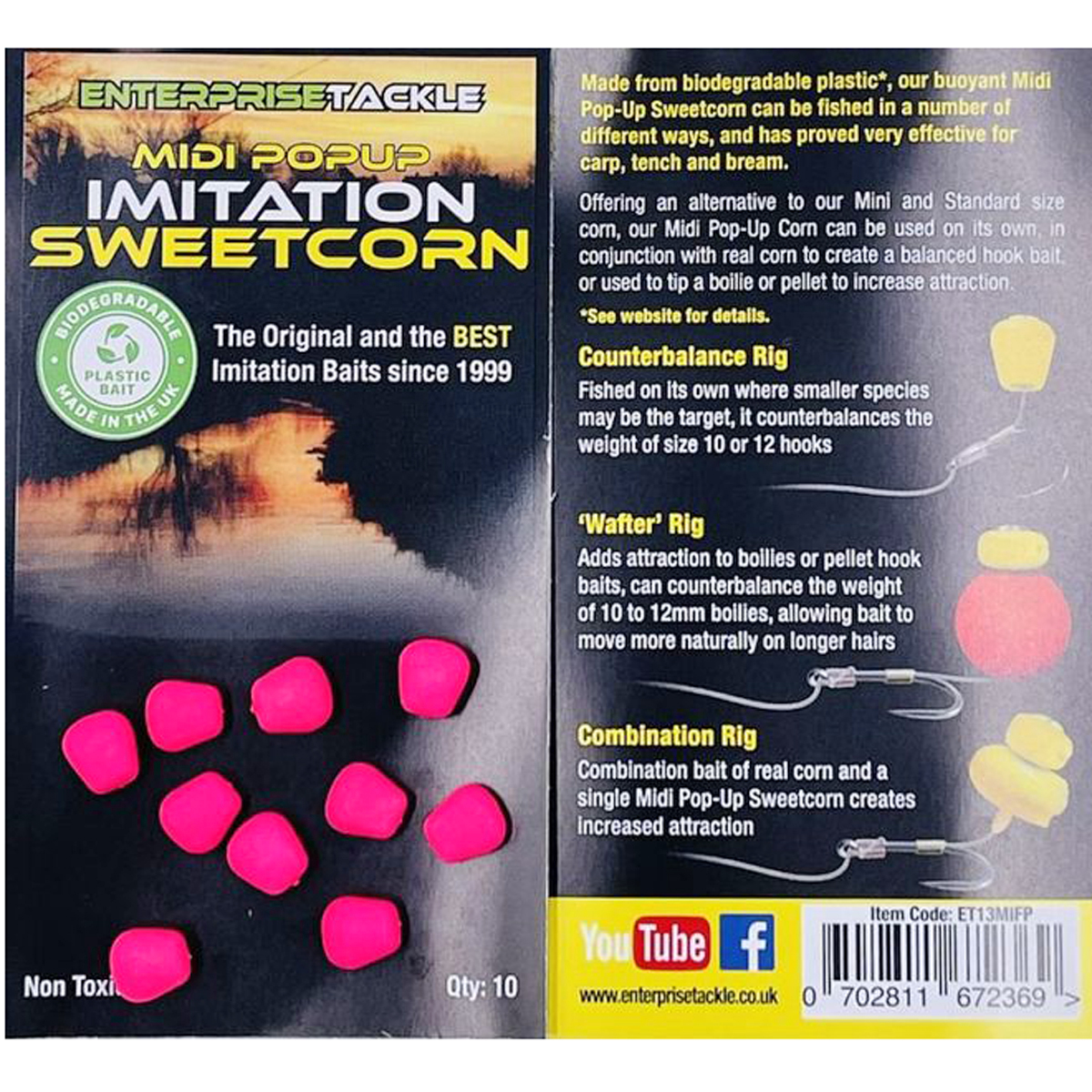 Штучна кукурудза Enterprise Tackle Midi Fluoro Pop-Up yellow фото 3