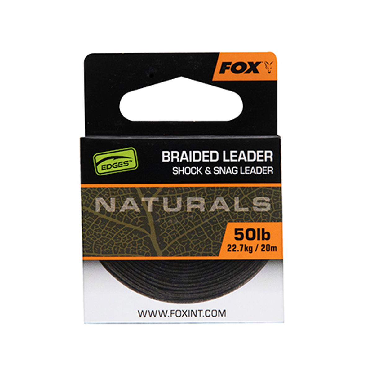 Поводочный материал Fox Naturals Braided Leader 20m 50lb 22.7kg