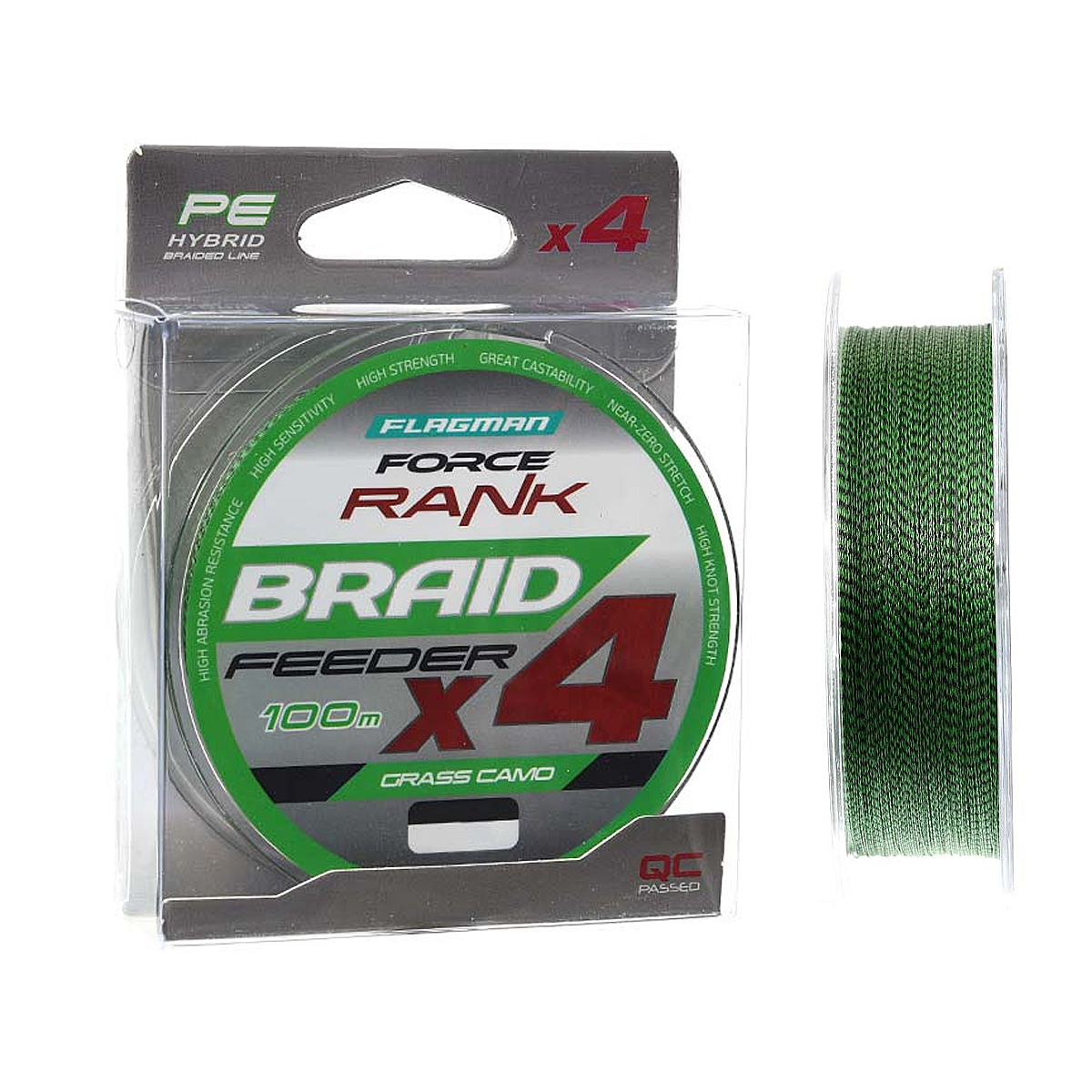 Шнур Force Rank Feeder Braid X4 Grass Camo 0.20mm 100m