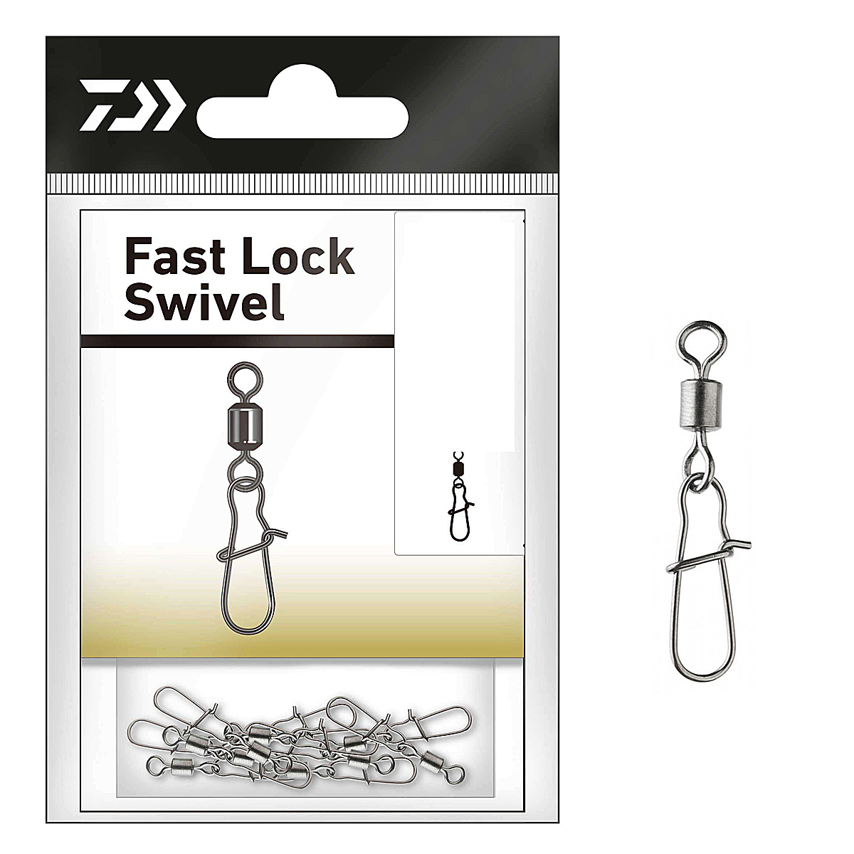 Вертлюжок с застежкой Daiwa Fast Lock Swivel 7kg #10 10pcs