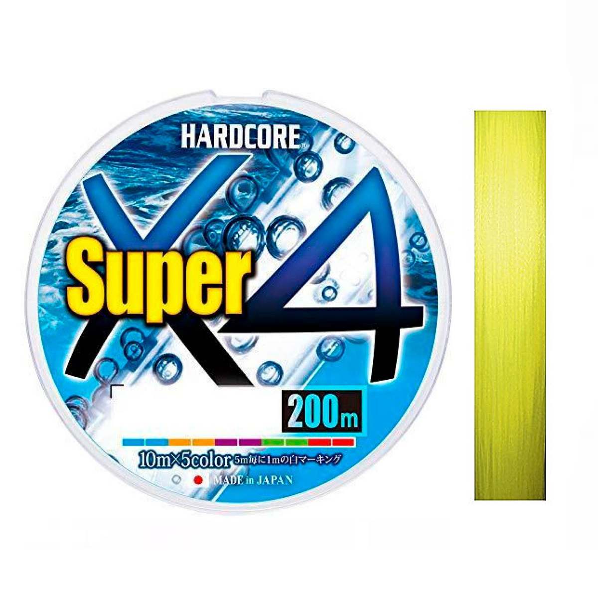 Шнур Duel Hardcore Super X4 200m Hi-Vis Yellow 8.0kg 0.17mm #1.0