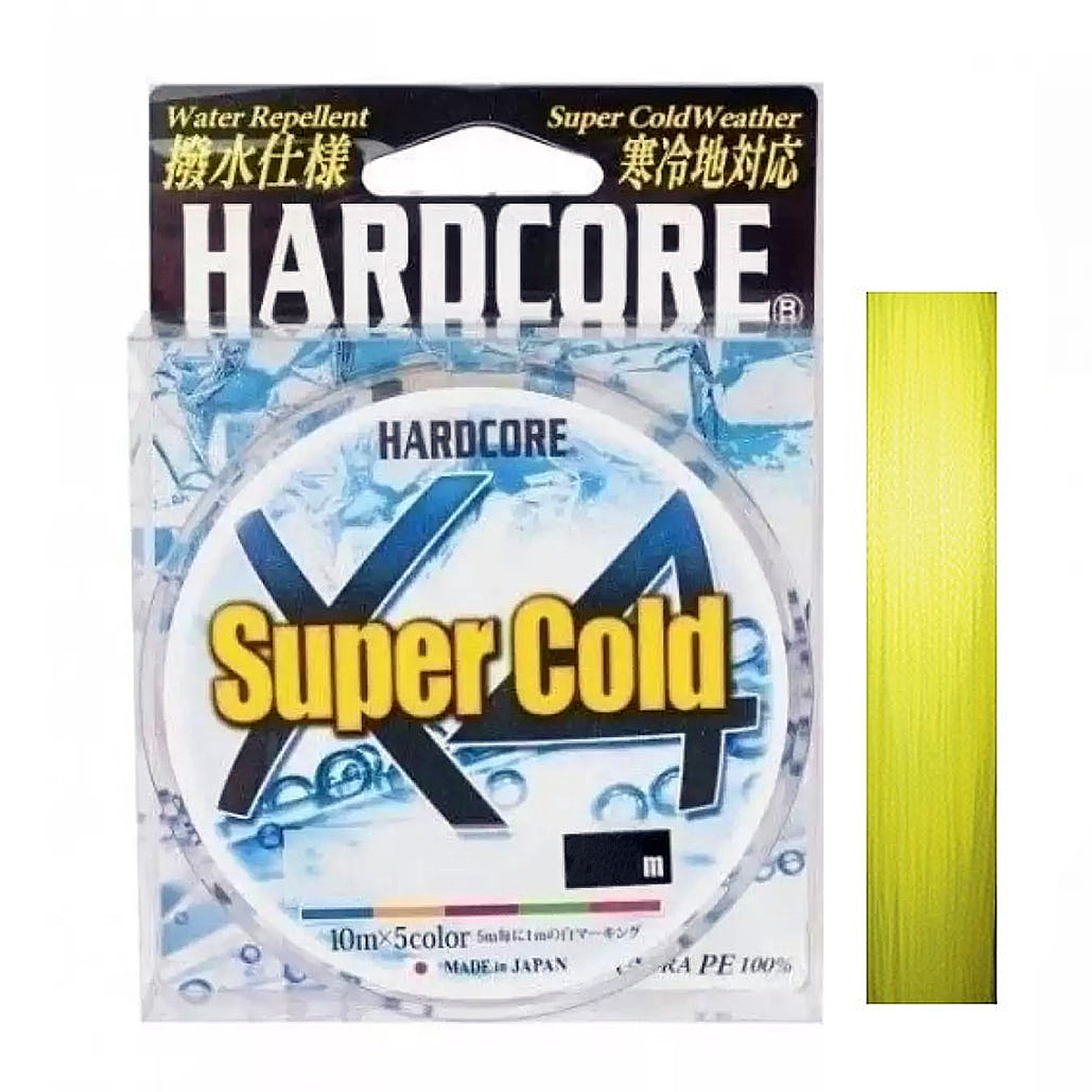 Шнур Duel Hardcore Super Cold X4 150m Hi-Vis Yellow 5.4kg 0.13mm #0.6