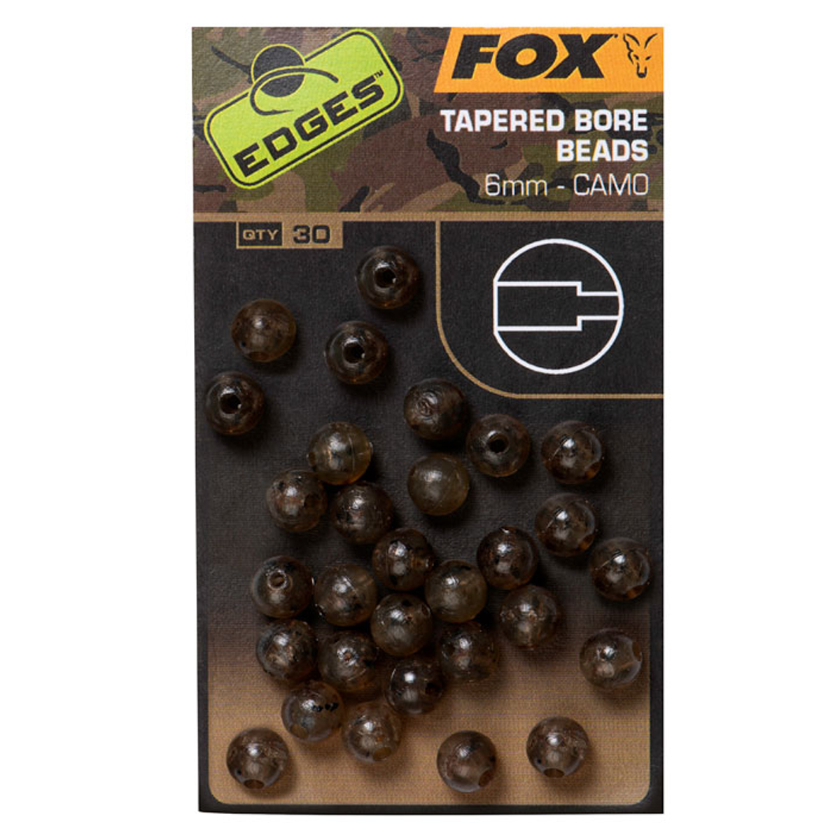Бусины Fox Edges Camo Tapered Bore Beads 6mm 30pcs