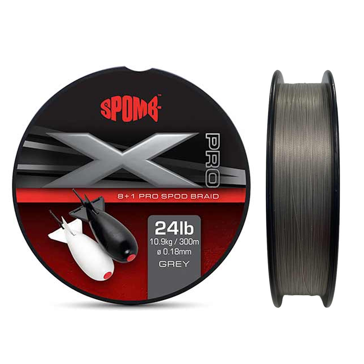 Шнур Spomb XD Pro 8+1 Braid 300m Grey 10.3kg 0.18mm