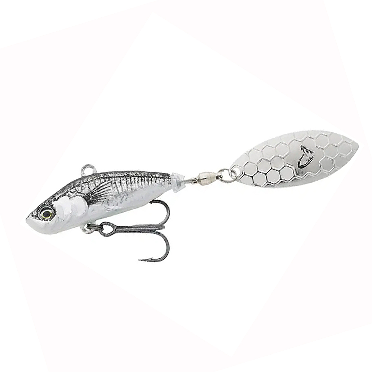 Тейл-спінер Savage Gear 3D Sticklebait Tailspin 65mm 9g #Black Silver