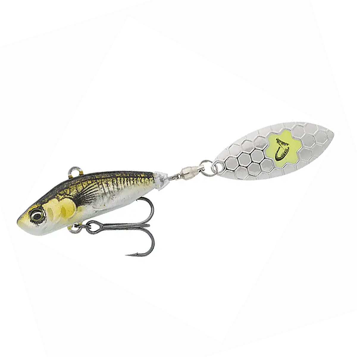 Тейл-спіннер Savage Gear 3D Sticklebait Tailspin 73mm 13g #Green Silver Ayu