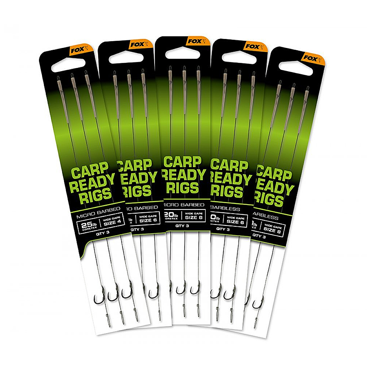 Гачок з повідцем Fox Ready Rigs Wide Gape 20lb #8 3pcs
