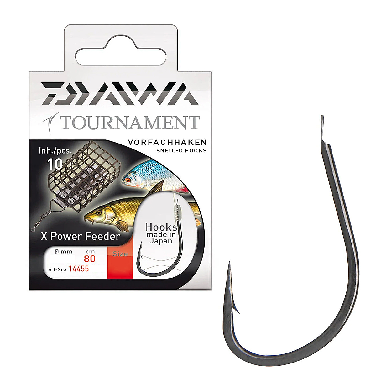 Крючки с поводком Daiwa Tournament Feeder Black №10 0.18mm 80cm 10pcs