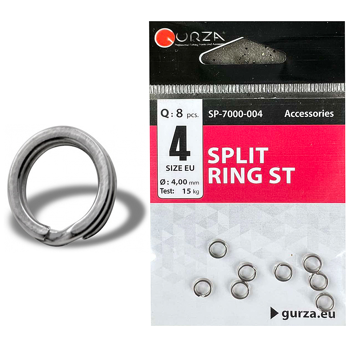 Кольцо заводное Gurza Split Ring ST #4 8pc
