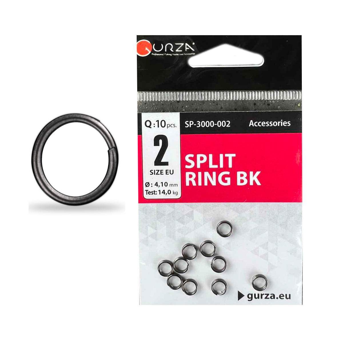 Кольцо заводное Gurza Split Ring BK #2 10pc