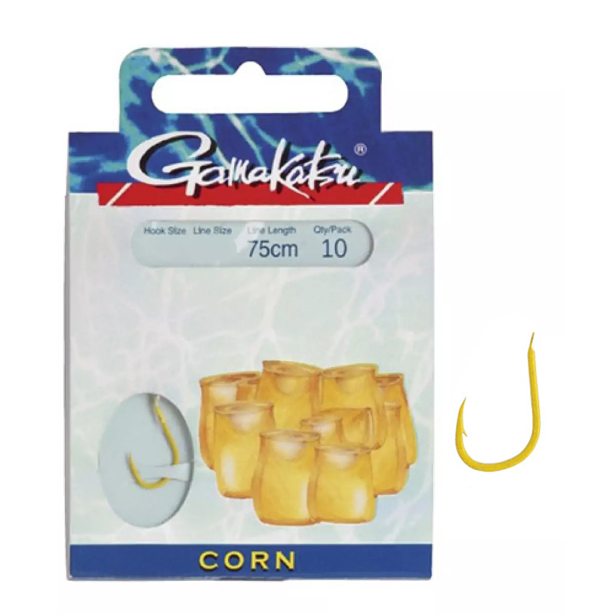 Гачки з повідцем Gamakatsu BKS-1130G Corn Gold №14 014mm 75cm 10pc