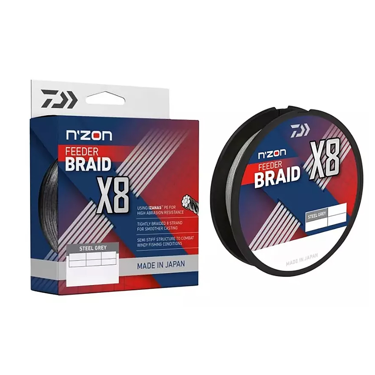 Шнур Daiwa N'Zon X8 Braid 300m Steel Gray 5.0kg 0.08mm