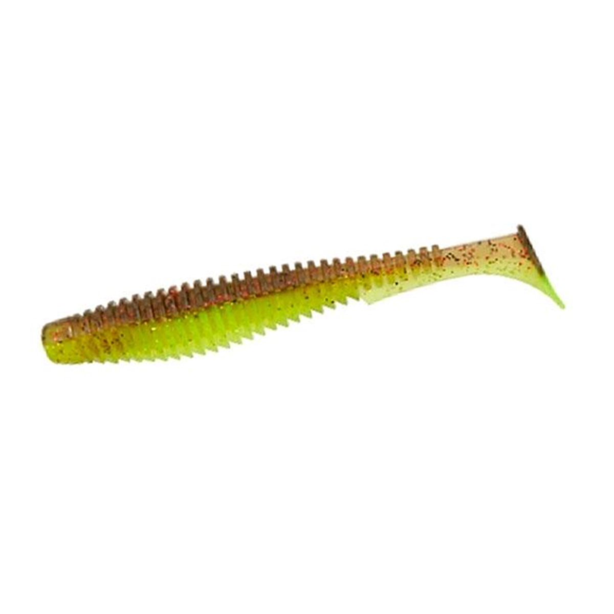 Силикон FishUp U-Shad 3.5" 8pc #203 Green Pumpkin/Flo Chartreuse