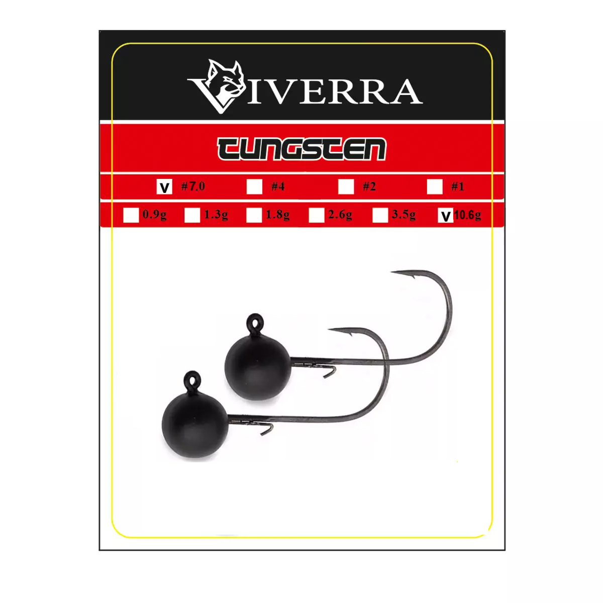 Джигголівка вольфрам Viverra 10,6g #7/0 Black (2шт)