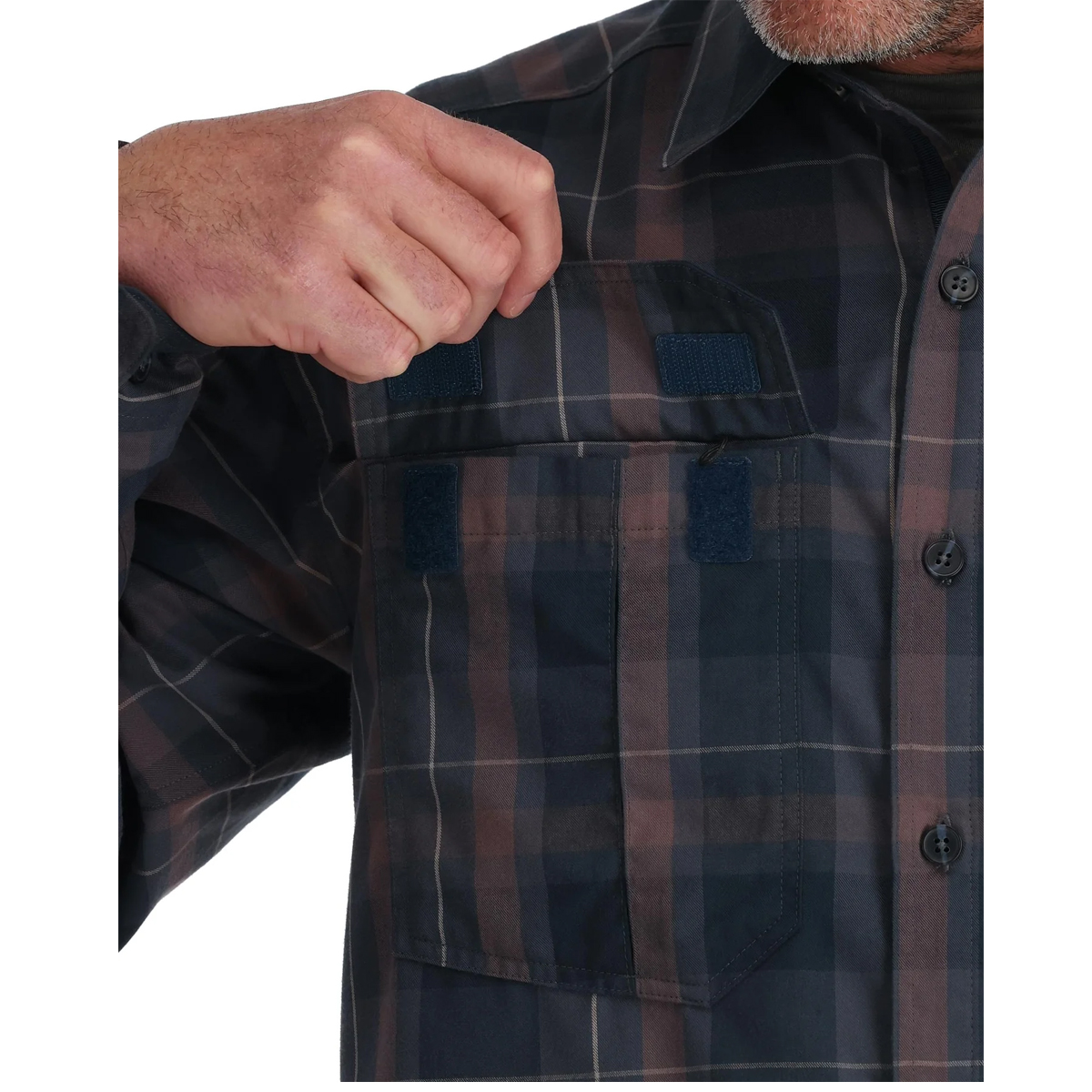 Сорочка Simms ColdWeather Shirt Gunmetal Logan Plaid XXL фото 4