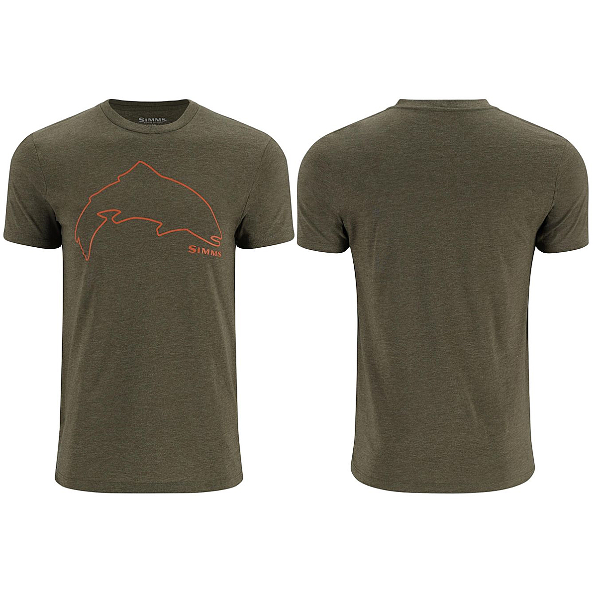Футболка Simms Trout Outline T-Shirt Loden Heather L