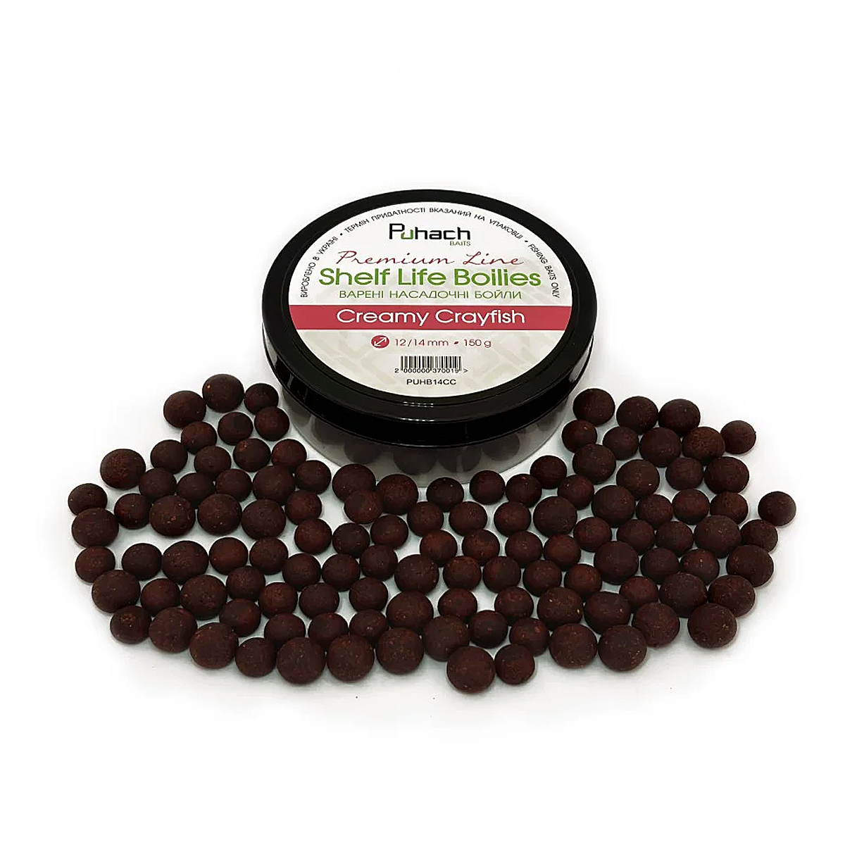 Бойли Puhach Premium Line Shelf Life Boilies 12/14mm Сreamy Сrayfish