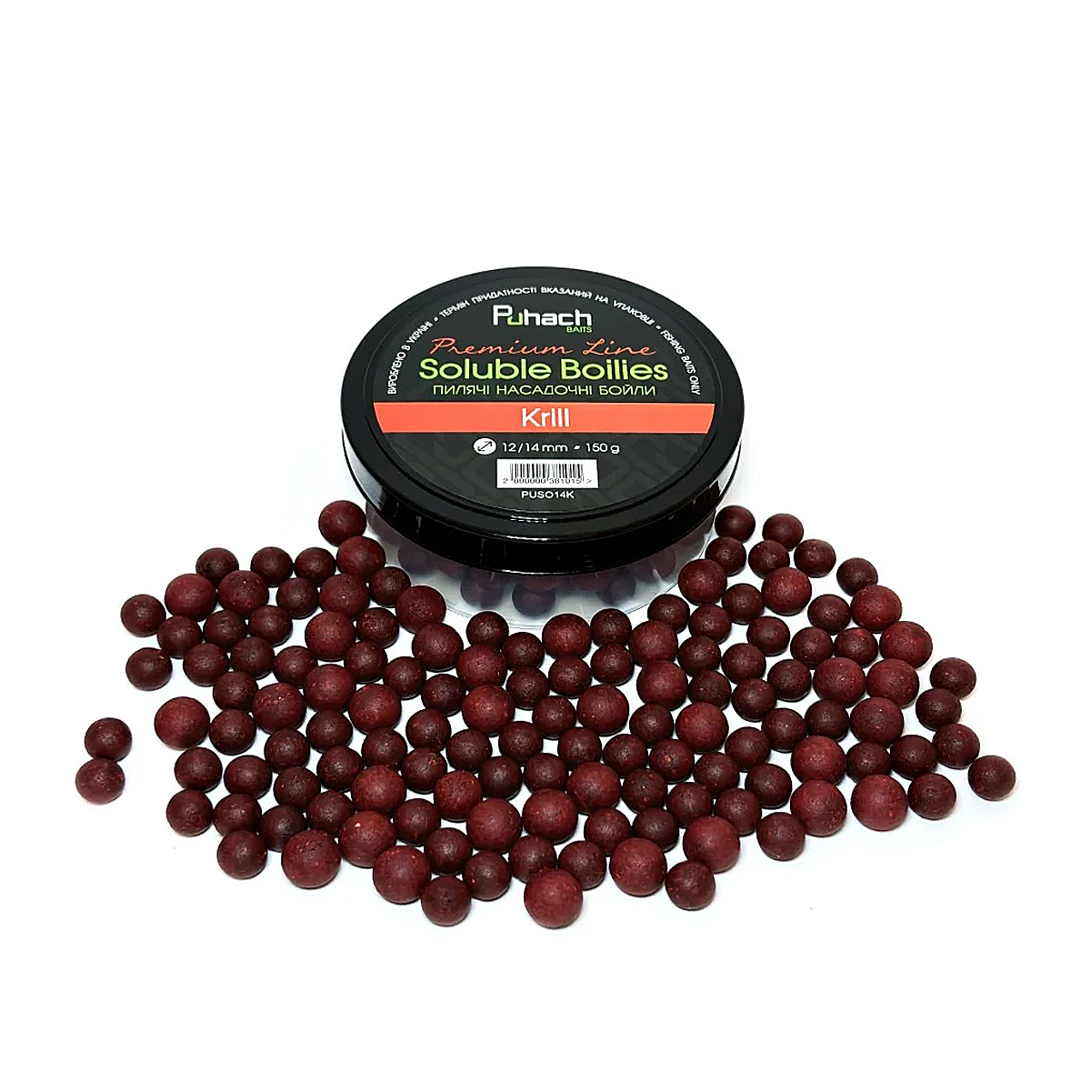 Бойли Puhach Premium Line Soluble Boilies 12/14mm Krill