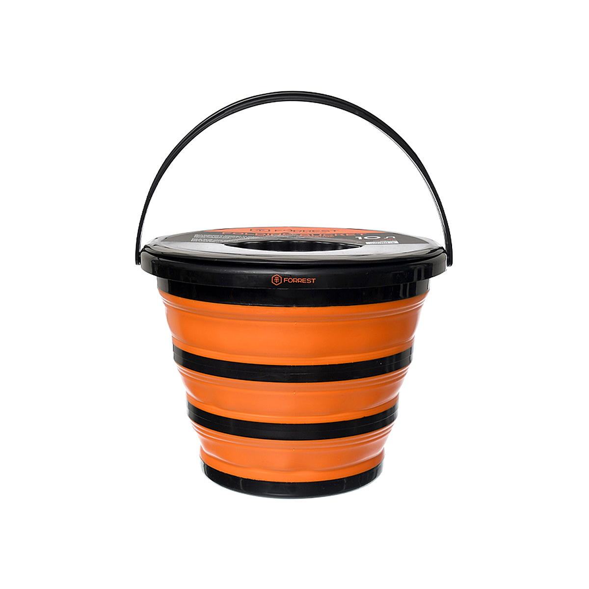 Ведро силиконове с крышкой Forrest Folding Bucket Orange with cover 10L