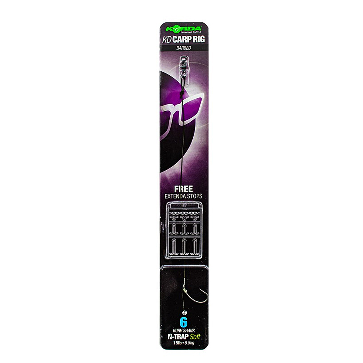 Поводок Korda карповый N-Trap KD Rig №6 Kurv 15lb