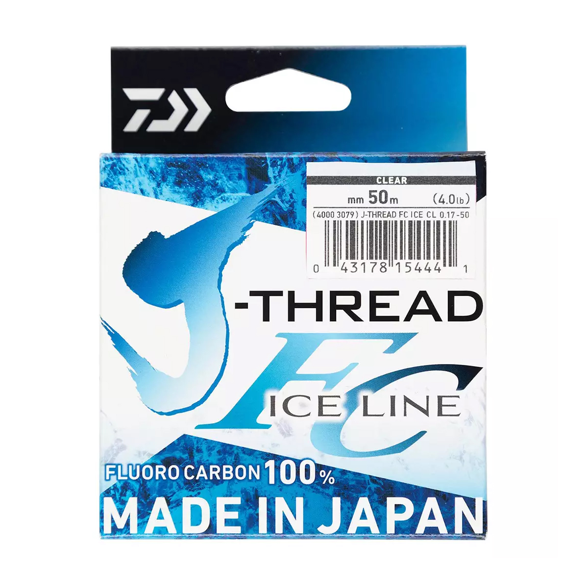 Флюорокарбон Daiwa J-Thread Fluorocarbon Ice Line 50m 2.6kg 0.19mm #Natural Clear