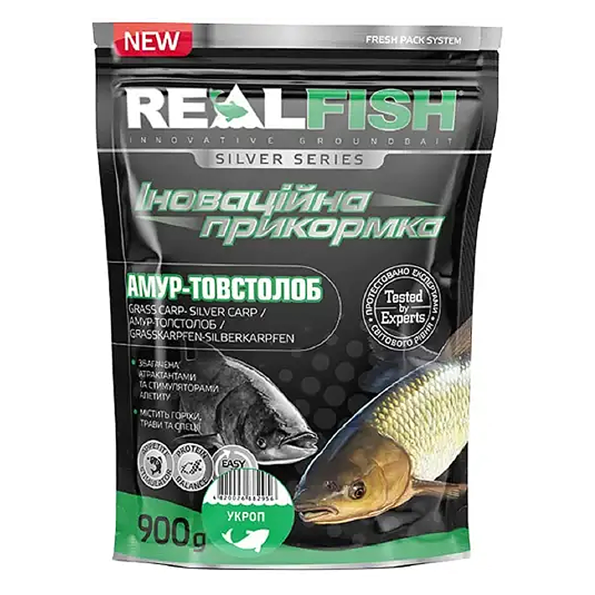 Прикормка Real Fish Амур Толстолоб Укроп 0.9kg