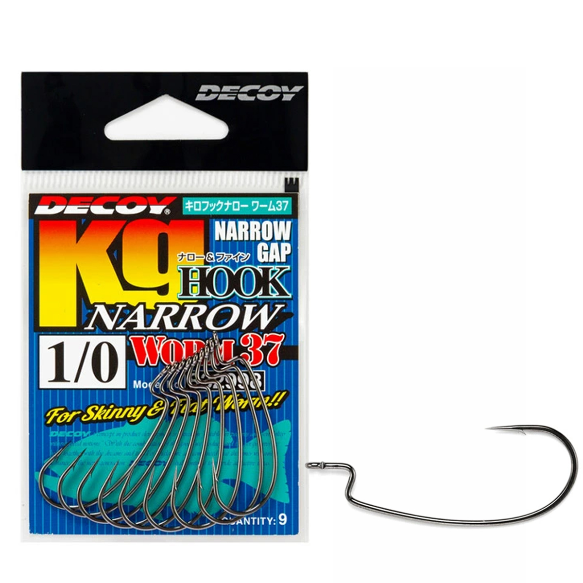 Гачок офсетний Decoy Narrow Worm 37 #1/0 9pcs