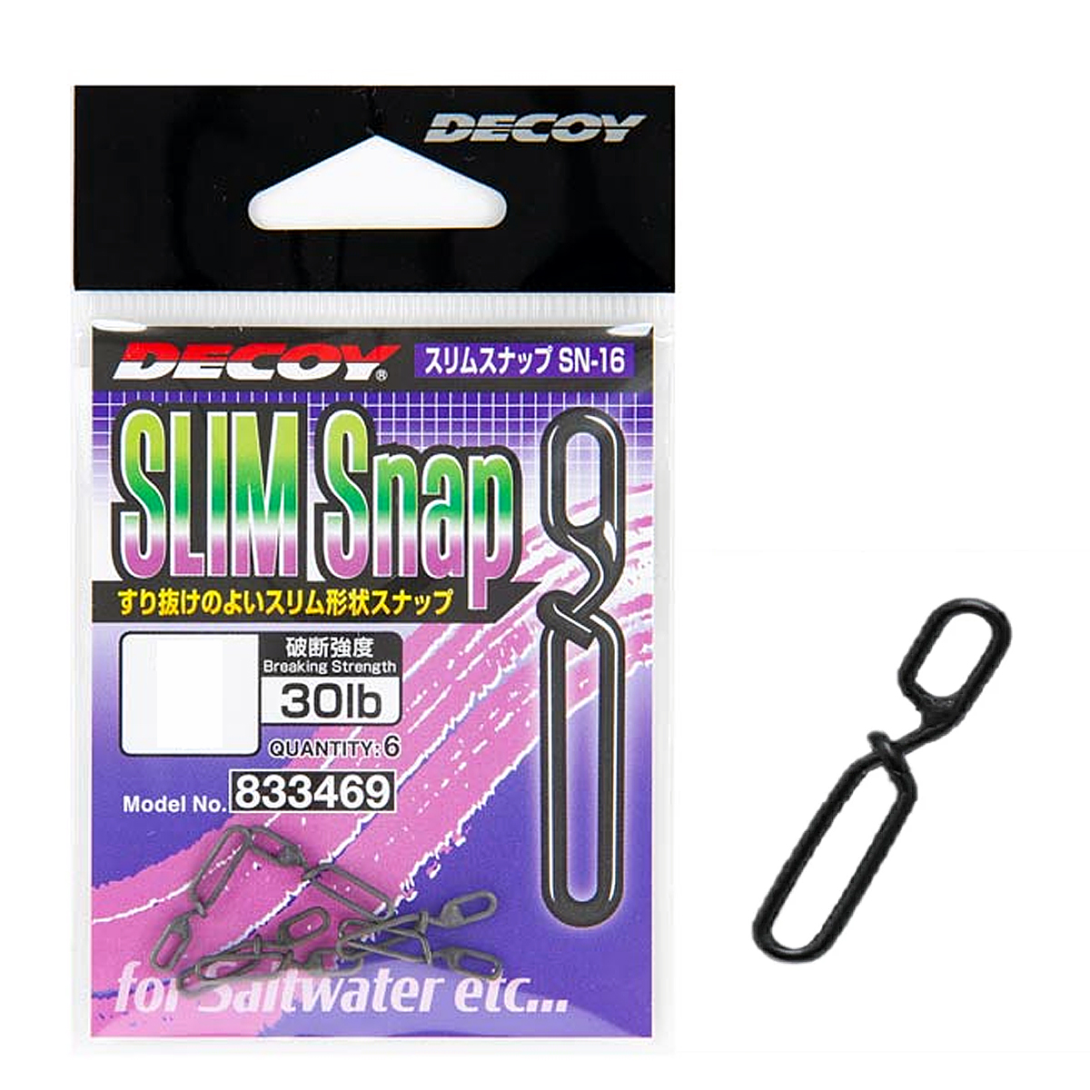 Застібка Decoy SN-16 Slim Snap 50lb #2 6pcs