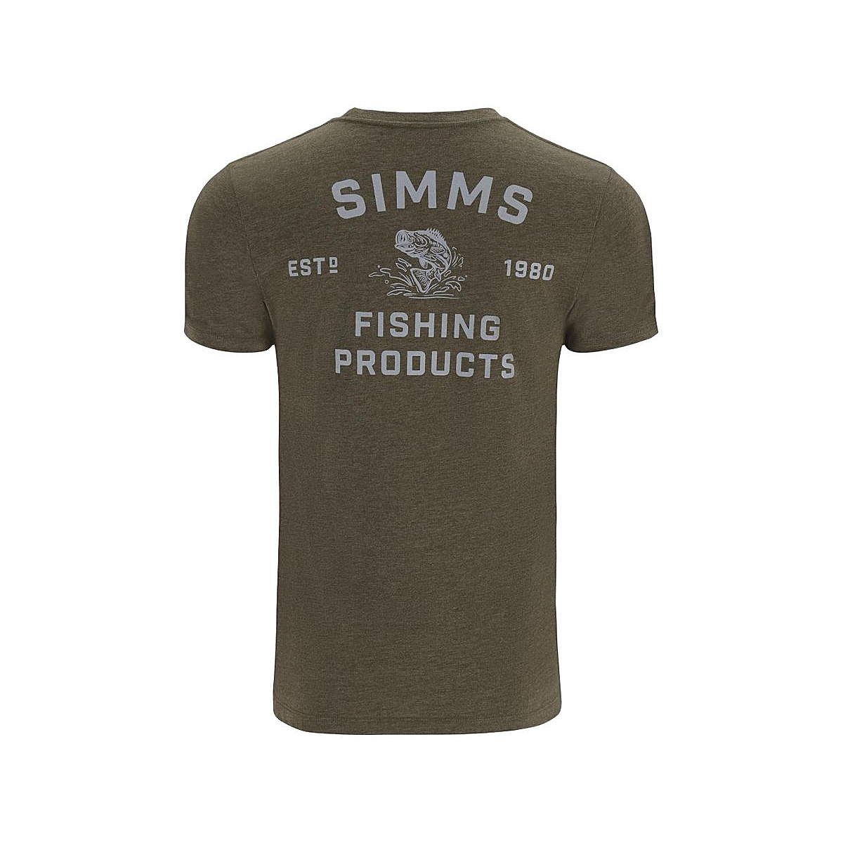 Футболка Simms Stacked Bass T-Shirt Military Heather S фото 2