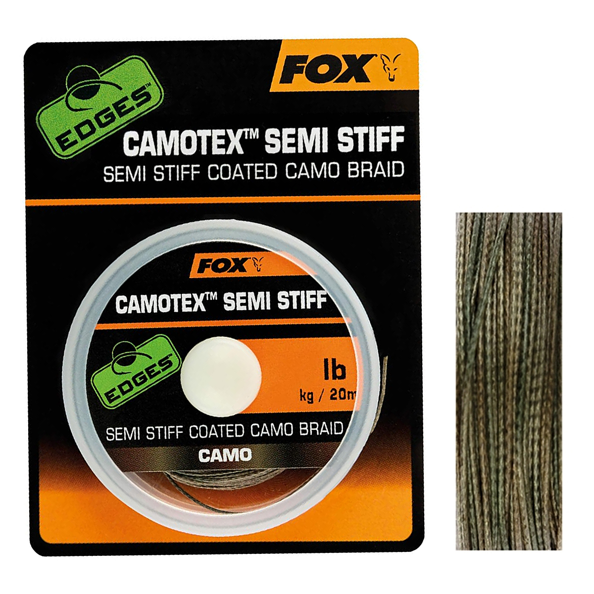 Поводочный материал Fox Camotex Semi Stiff 20m 9.1kg/20lb