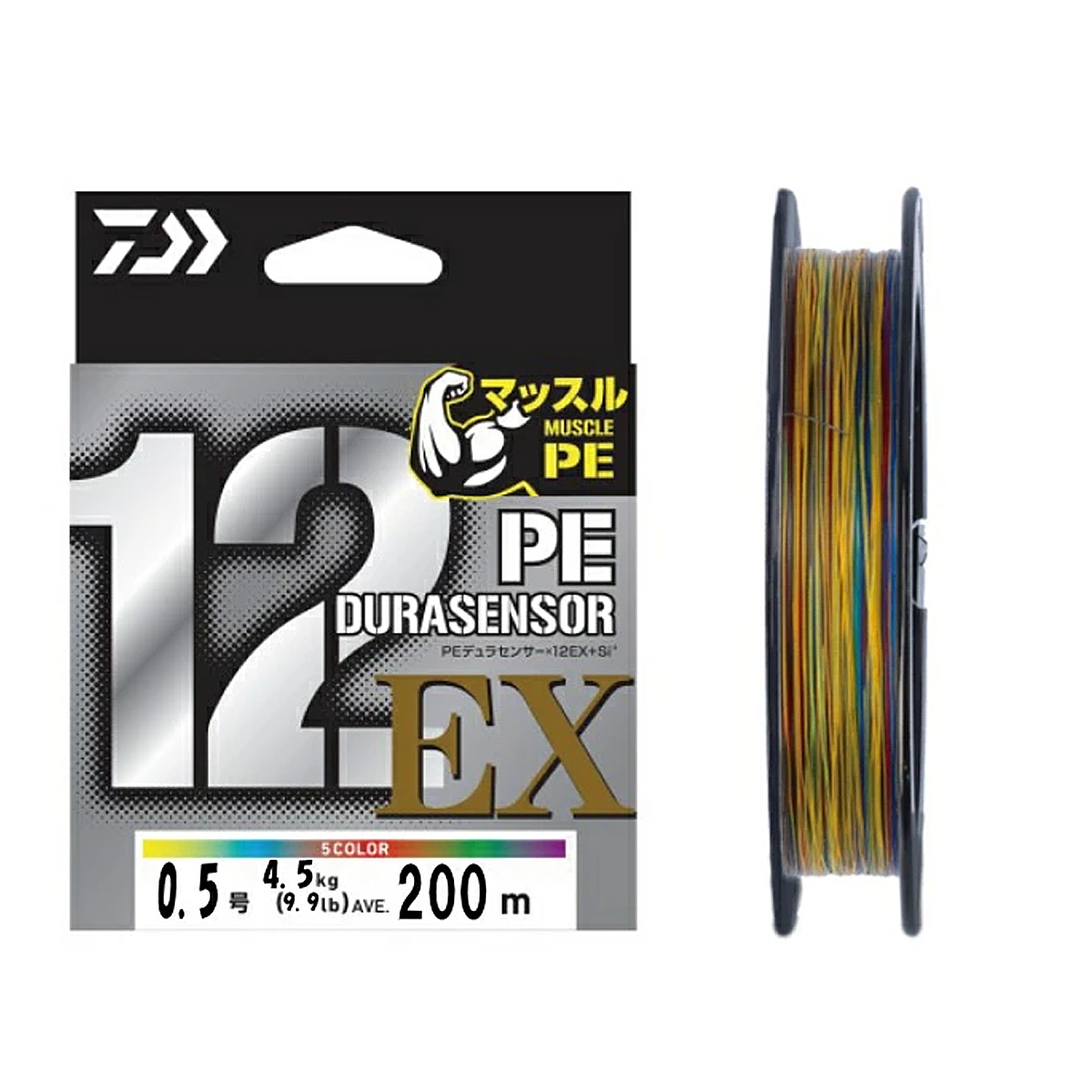 Шнур Daiwa UVF PE Dura Sensor 12EX+Si3 5C 200m 4.5kg 0.117mm #0.5
