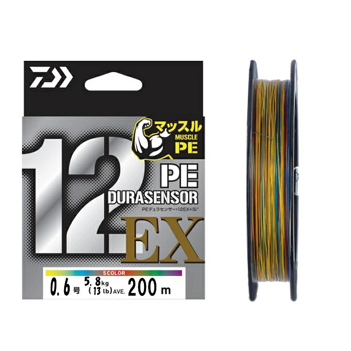 Шнур Daiwa UVF PE Dura Sensor 12EX+Si3 5C 200m 5.8kg 0.128mm #0.6